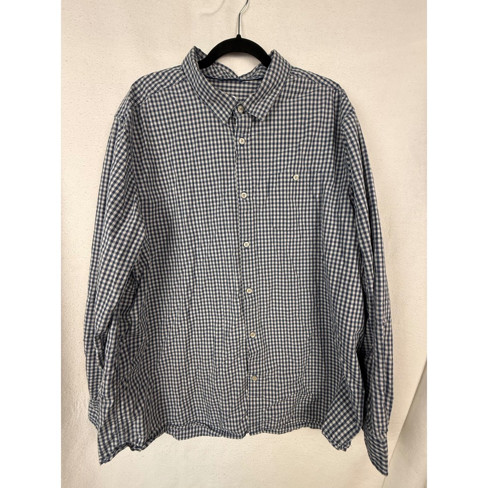 Ralph Lauren Button Down Mens XXL‎ Blue White Plaid Classic Fit Long Sleeve Pony